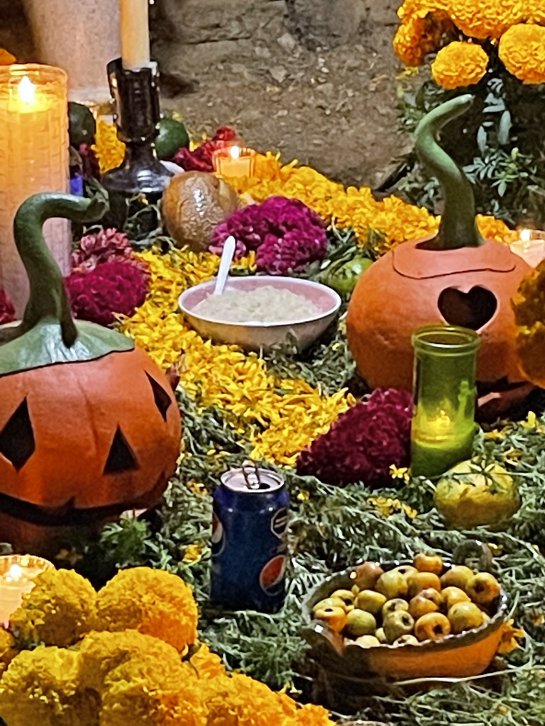 Graveyard decoration for Dia de Muertos in Oaxaca.